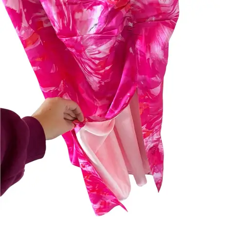 Milly Lilliana Brushstroke Floral Pink Midi Dress