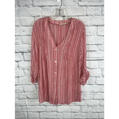 Soft Surroundings Women's Gauzy Boho Coastal Beachy Crinkle Blouse Size XL - Image 8