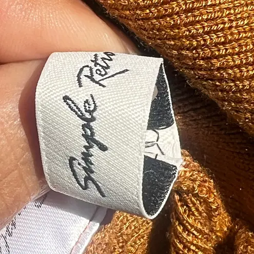 Simple Retro Scallop Trim Cable Knit Cardigan Sweater Tan Size M