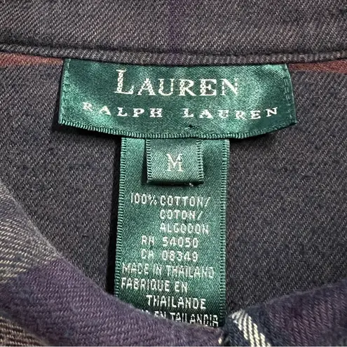 Lauren Ralph Lauren Womens Plaid Chore Jacket Shirt Sz M Shacket Western Preppy Brown Size M