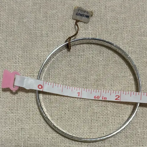 Monet NWT  Vintage Silver Frosted Zig Zag Etched Bangle thumbnail 7