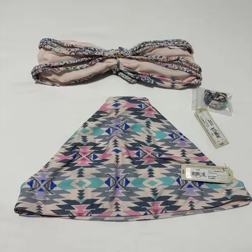 Arizona Jeans Pink Pattern Swimwear Set Bikini Bottom / Top Size XL Extra Large
