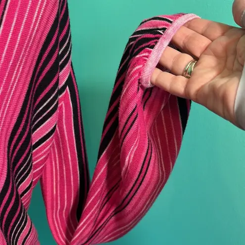 INC "Botanica" Striped Fine Knit Top w/Attached Cami Pink Size M