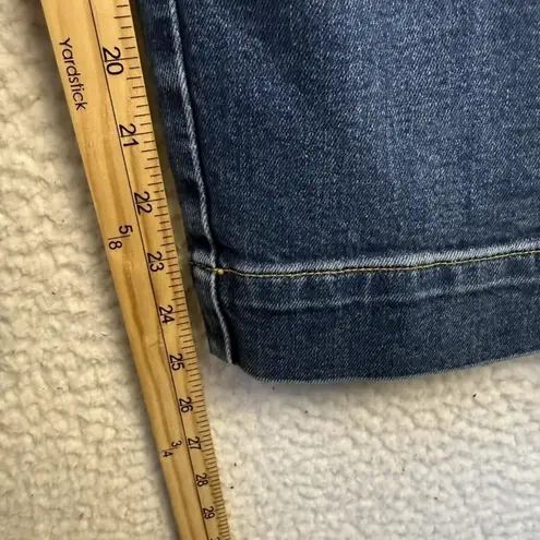 Boden Jeans Womens 26R Blue High Rise Wide Leg Cropped Patch Pocket Denim Pants Size 26