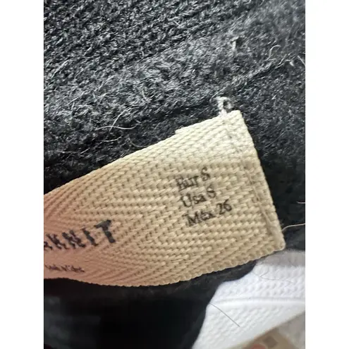 ZARAKNIT Zara Black Alpaca Wool Blend Oversized Poncho Sweater Shawl Collar S