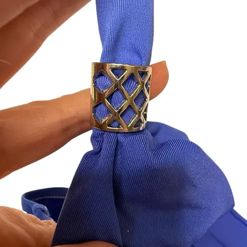 Jantzen Cobalt Blue One Piece Surplice Draped Front Tummy Control Size 14