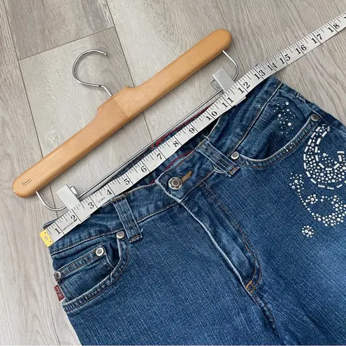 Vintage Flare Jeans rhinestone paisley mid