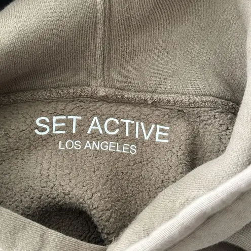 Set Active Los Angeles Penny Small brown oversized hoodie cotton sweatshirt