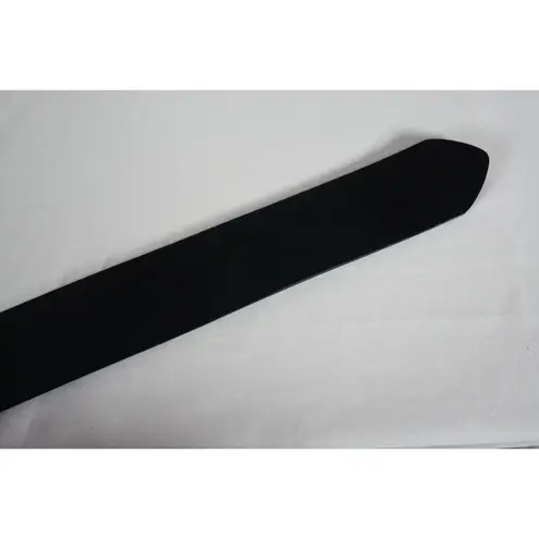 Vintage Wide Black Patent Leather Belt with Pointed Ends Retro