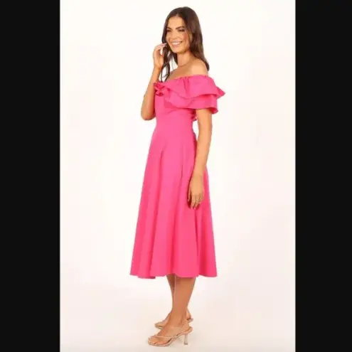 Petal and Pup  Cabo Magenta Frill Sleeve Midi Dress M