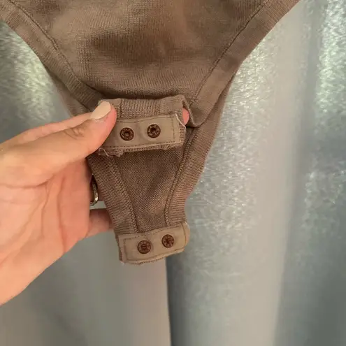 The Sang  size Large mocha colored bodysuit soft neutral basic - Image 3