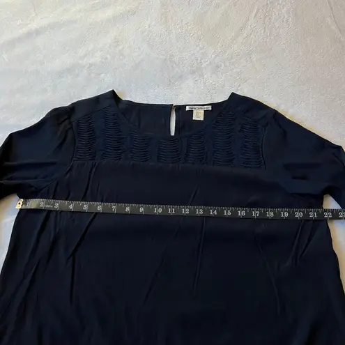 Dalia Collection 3/4 Sleeve Woven Blouse Size L Lightweight Sheen Career Office