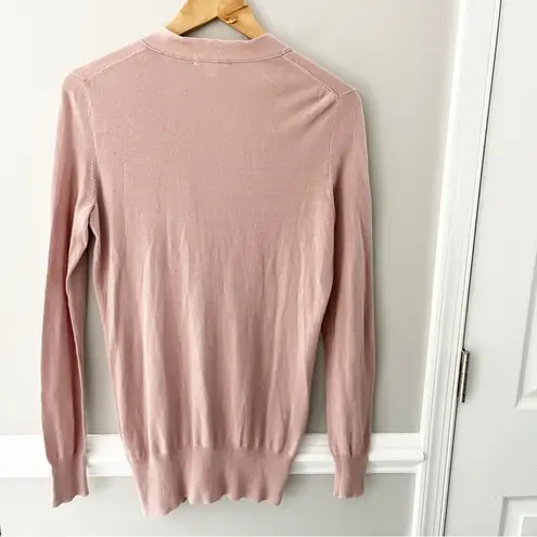 Garnet Hill Button Down Peachy Pink Lightweight Lagenlook Cardigan Sweater Small