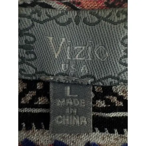 Style & Co. Beige & Blue Aztec‐Print Tassel‑Tie Tunic – Size L