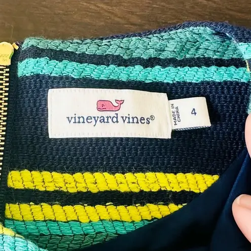 Vineyard Vines  Deep Bay Striped Jacquard Shift Dress - Size 4