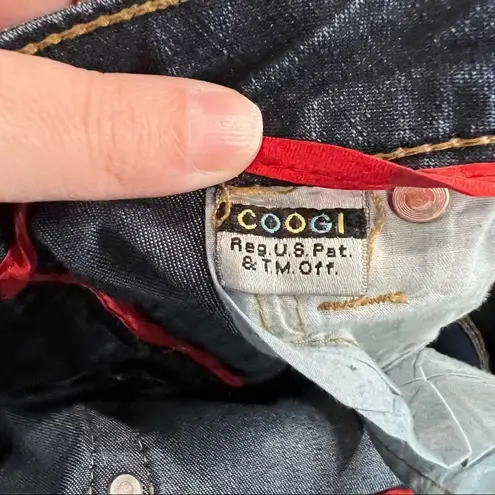 COOGI Dark Wash Bleach Whiskered Jeans