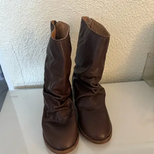 BEEK Ostrich Bootie In Saddle Brown Leather Ankle Boots size 6