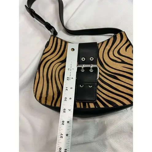 Topshop ‎ Tan Black Zebra Print Y2K Retro Shoulder Bag