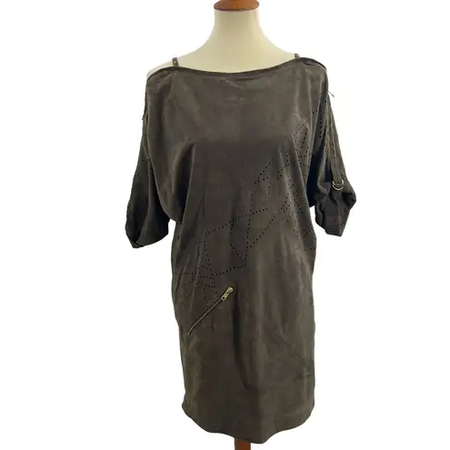 Whistles Leather Suede Zip Detail Dress Size 6 (US)