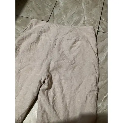 Jason Wu Linen Blend Tan Khaki High Rise Trousers Braid Accent 6 Cropped