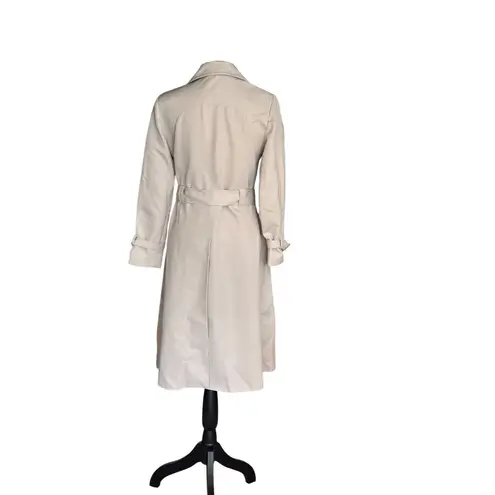 Donnybrook Beige Trench Coat Button Closure Belted Waist Vintage Classic 8 READ