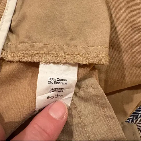 J. Crew Women's Frankie Ankle Chino Pants Size 8 Petite Beige Flat Front used Tan