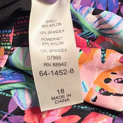 Swimsuits For All Tankini Top Floral Bandeau Swimsuit Swim Blousy 18 Blue