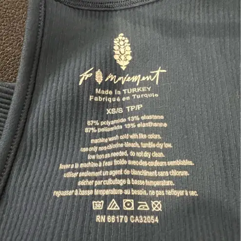 Free People Movement Free Throw Orion Blue Ribbed Bodysuit size XS/S