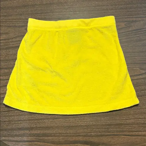 Corona Extra Y2K Small Yellow Terry Cloth Mini Skirt