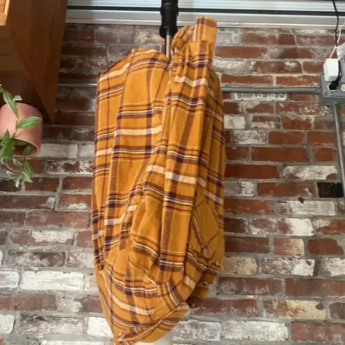 Arizona Jeans Arizona Jean Co Mustard Purple and White Plaid Button Down Long Sleeve Shirt S