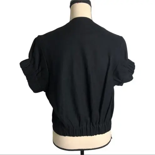 Echo Black Wool Blend Short Sleeve Cropped Jacket Size S/M