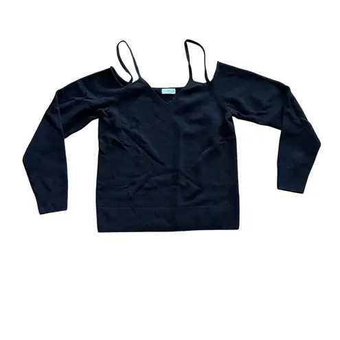 Dries Van Noten Merino Wool Cold Shoulder Sweater Black Women Sz XS Sexy Chic