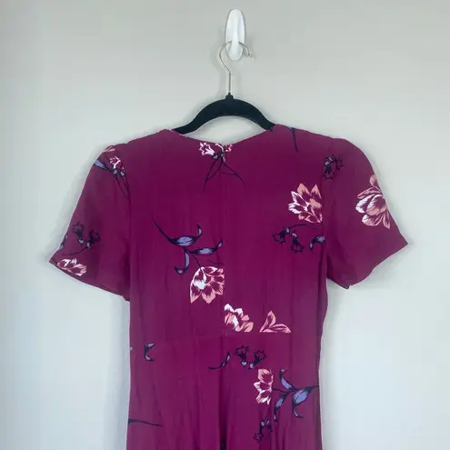 Yumi Kim Now or Never Sweetheart Floral Jumpsuit Purple Anthropologie Size XS