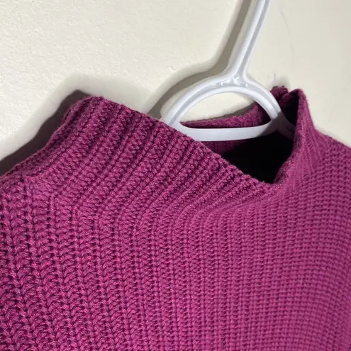 Cupcakes and Cashmere cotton shaker rib knit mock neck berry sweater size XS