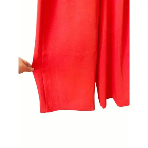 Babaton Aritzia Red Flounce Flutter Crop Wide Leg Strapless Jumpsuit Size 00