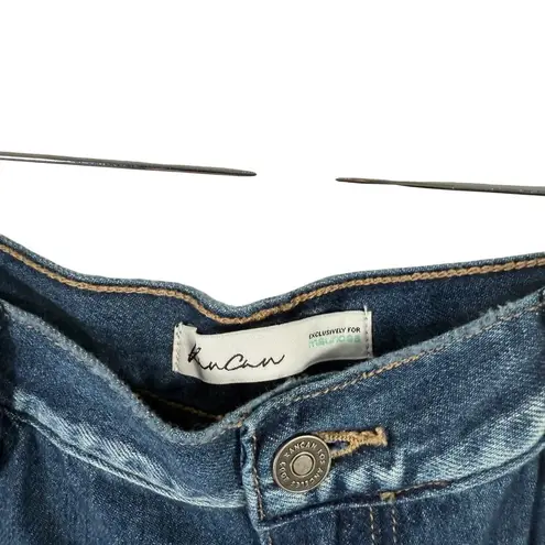 KanCan Maurices Dark Drape Ripped High Rise Wide Leg Jeans Boho NEW Womens 31 Blue