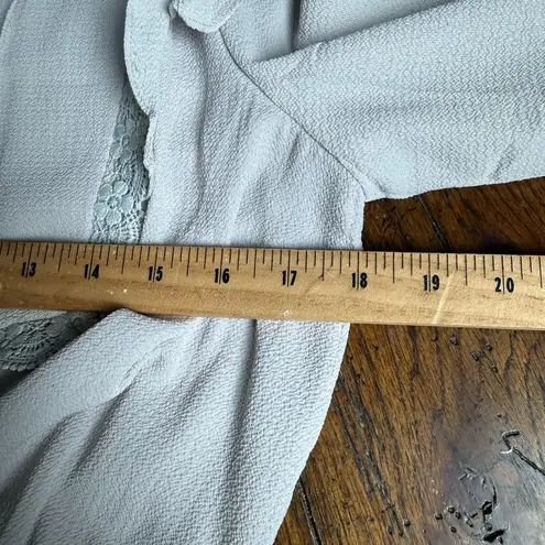 None NWOT Elegant Gray Dress with Lace Trim L