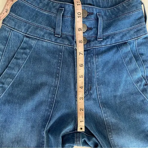 Veronica Beard Logan Slim Straight Extra High Rise Jeans Cornflower Wash Sz 23