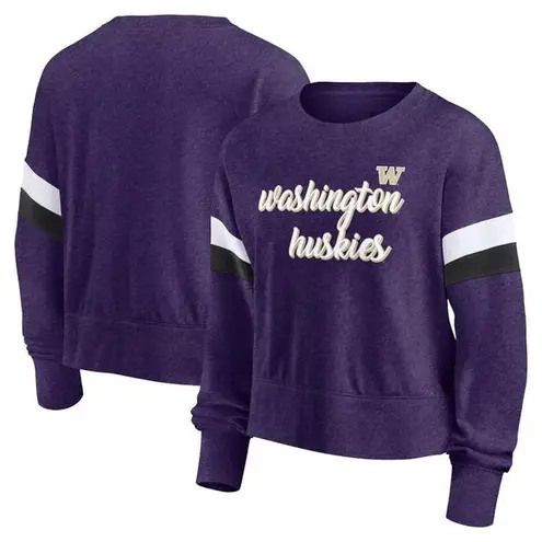 NCAA Washington Huskies Women's Crew Neck Fleece Sweatshirt in Purple, Small