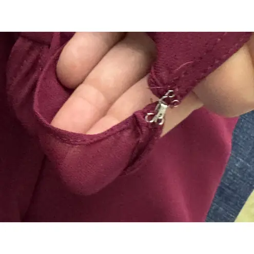 Hayley Paige Occasions Women Cocktail Dress Size 0 Maroon Formal Party Maid READ