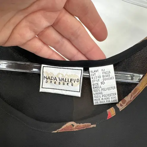 Vintage Y2K Napa Valley Dresses Womens 10 Black Floral Whimsigoth Dark Romantic