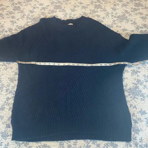 Treasure & Bond Tuck Stitch Oversized 100% Cotton Navy Sweater Size Medium
