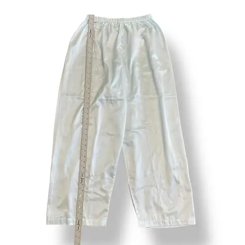 Vintage Barbizon Cuddleskin Pajama Set XL Blue Satin Lace Floral Embroidered