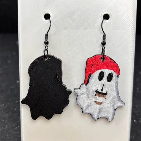 š»š Christmas Ghost Dangle Earrings āļø | | Cute Holiday Coffee Lover Jewelry Red