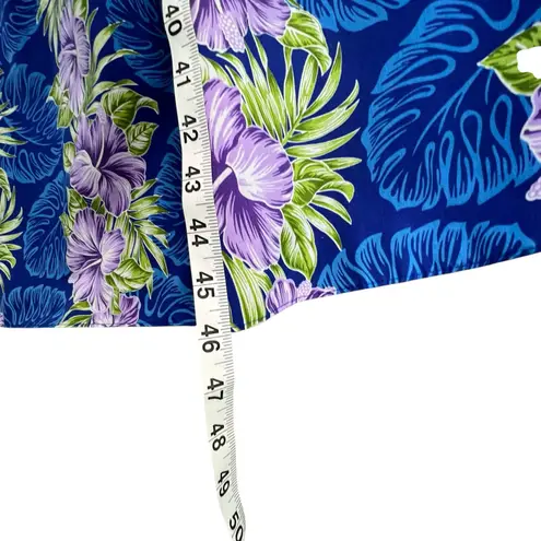 Vintage Royal Creations Dress 3XL Blue Purple Floral Hawaiian Aloha MuuMuu Vtg Size 3X