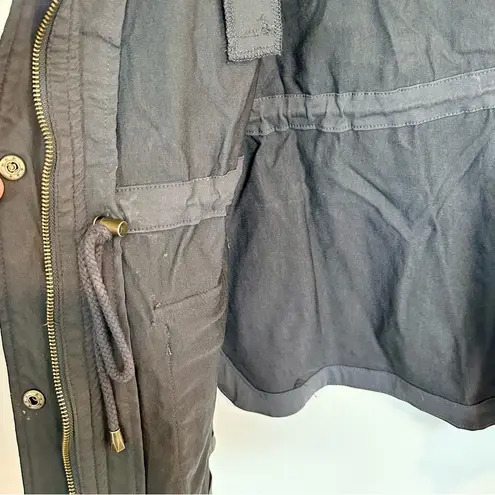 Women's Charcoal Eden Society Holly Contrast Hood Cargo Utility Jacket