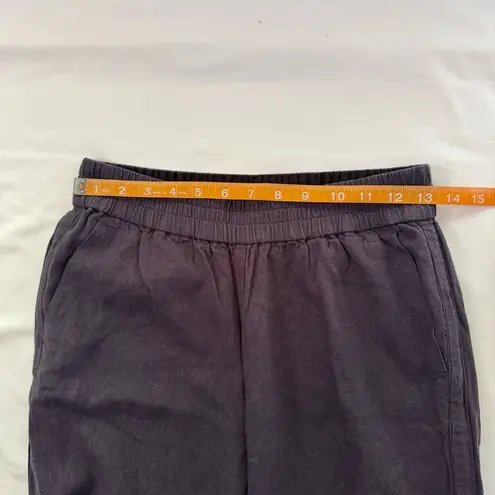 Babaton The Group Navy Linen Blend Wide Leg Pant Elastic Waist Pocket Size XS