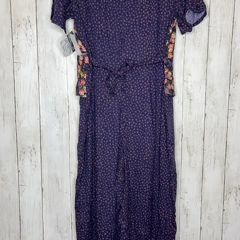 NWT Dead stock Vintage 80’s 90’s Floral Vest Jumpsuit Pink Size M