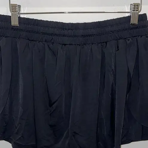 Trendy Womens Drawstring Elastic Waist Flowy Athletic Shorts Black Size XL
