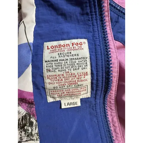 London Fog Vintage 80’s Jacket Windbreaker Coat Adult Size Large Purple Blue